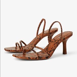 ZARA MID-HEIGHT HEELED ELASTIC STRAP SANDALS